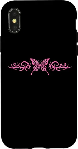 Vista 5 de Pink Butterfly Tattoo Harajuku Grunge Egirl y2k Aesthetic Case for iPhone 17