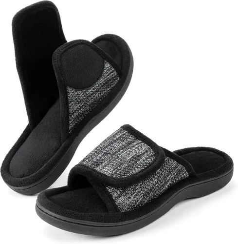Vista 8 de RockDove - Pantuflas de espuma viscoelástica ajustables con envoltura para mujer