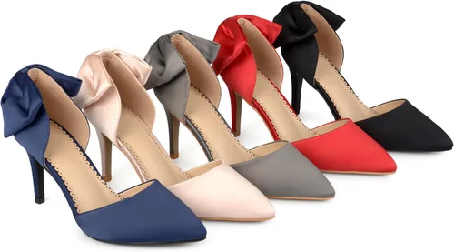 Vista 7 de Journee Collection Zapatos de tacón D'Orsay con punta de lazo para mujer