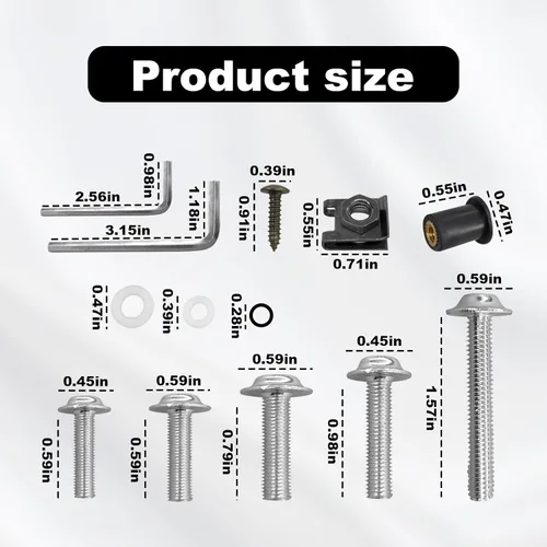 Vista 2 de Kit de pernos de carenado plateado M5 M6 para parabrisas de motocicleta, tornillos de aluminio compatibles para tornillos de carenado