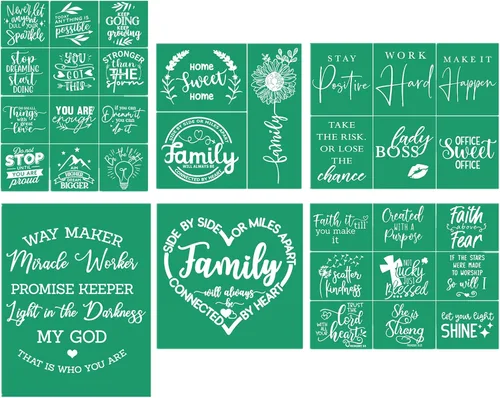 Vista 8 de JAJADO Plantillas de pantalla de seda cristiana, 2 unidades, autoadhesivas, reutilizables, transferencias de malla, impresión inspiradora de fe