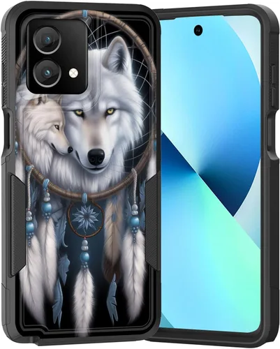 Vista 16 de para Moto G Play 4G 2024, funda de dos capas híbrida resistente y a prueba de golpes, PC duro + silicona suave protectora para Motorola Moto G Play