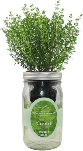 Vista 13 de Kit de Cultivo Hidropónico, Kit de Inicio de Jardín de Hierbas en Frasco Mason con Autoriego para Interiores, Jardín de Hierbas para Alféizar