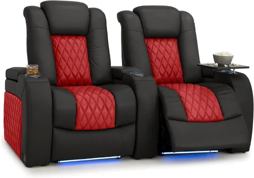 Vista 114 de Seatcraft Asiento de cine en casa Diamante Marrón Reclinable Individual