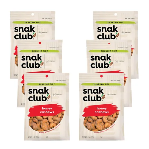 Vista 8 de Snak Club Bolsas de anacardos de miel, 2.5 onzas (paquete de 6)