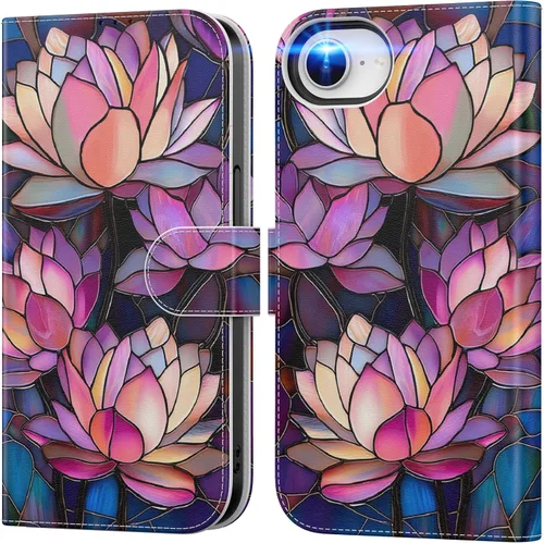Vista 110 de DEENAKIN Funda tipo cartera para iPhone 15 con tarjetero + clip para efectivo, bloqueo RFID, protección contra caídas de grado militar y obras