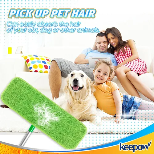 Vista 4 de KEEPOW Almohadillas de microfibra para trapeadores Swiffer XL, reutilizables, para mopa húmeda y seca, compatibles con Swiffer Sweeper XL, repuesto
