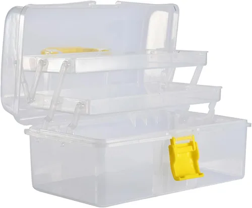 Vista 20 de Utoolmart Caja de herramientas, organizador de herramientas, caja de plástico con bandeja y organizadores, incluye cajas de piezas extraíbles