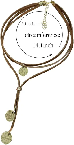 Vista 3 de XULAVA Black Brown Suede Choker Necklace for Women Teen Girls,Boho Jewelry Layered Long Necklaces for Best Friend