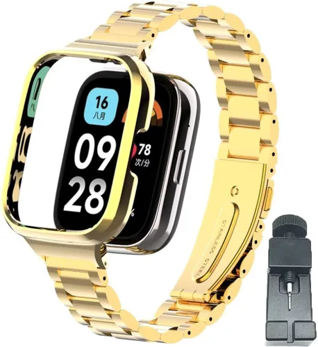 Vista 10 de Compatible con Xiaomi Redmi Watch 3 Active Bands, correa de repuesto de metal de acero inoxidable para reloj inteligente Redmi Watch 3 Active