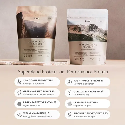 Vista 3 de Form Superblend Protein - Proteína vegana en polvo con superalimentos, vitaminas y minerales, 0.71 onzas de proteína a base de plantas por porción