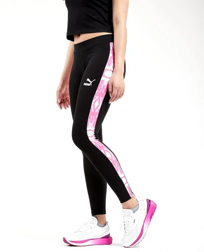 Vista 3 de PUMA Leggings de entrenamiento para mujer de cintura alta con estampado de mármol 78