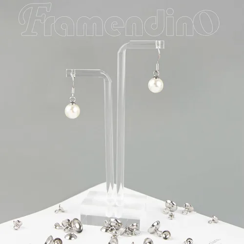 Vista 8 de Framendino, Paquete de 100 tapas colgantes de acero inoxidable 304 con bucles para fabricación de joyas