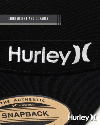 Vista 6 de Hurley Sombrero de camionero para hombre, diseño de corp a presión, cómodo, curvado con cierre de presión ajustable, sombreros de camionero