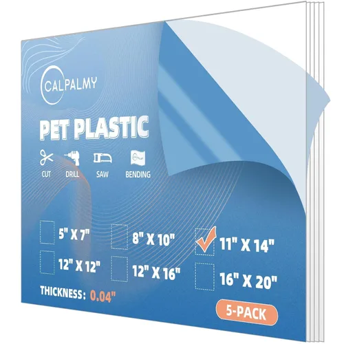 Vista 7 de Paquete de 10 paneles de plástico PET de 5 x 7 pulgadas / plexiglás de 0.04 pulgadas, alternativa de vidrio irrompible, ligera y asequible. Uso