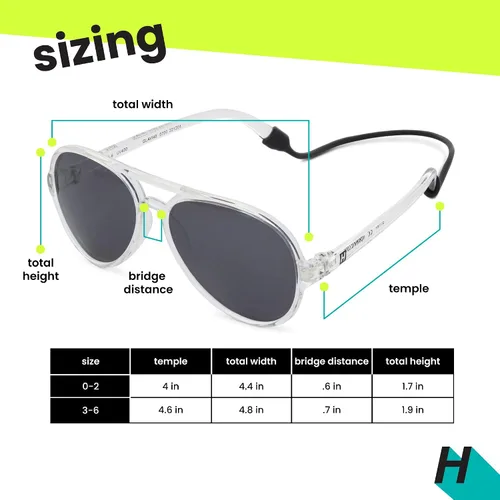 Vista 5 de Hipsterkid Polarized Kids' Sunglasses with Strap Flexible Frame, 100% UV Protection, Aviator - Ages 3-6