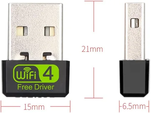 Vista 8 de Adaptador inalámbrico USB WiFi del conductor libre de 150Mbps, sola banda 2.4GHz