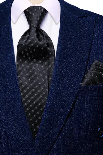 Vista 103 de Hi-Tie Corbatas de seda para hombre, diseño de cachemira a rayas, con bolsillo, gemelos cuadrados, conjunto formal de negocios