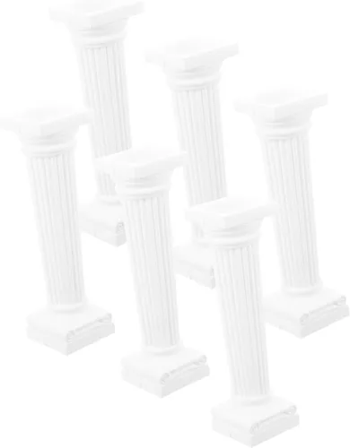 Vista 10 de Happyyami Columna romana decorativa de pilar de mesa de pilar con temática romana antigua, estatua de pilar para fotografía, decoración de jardín al