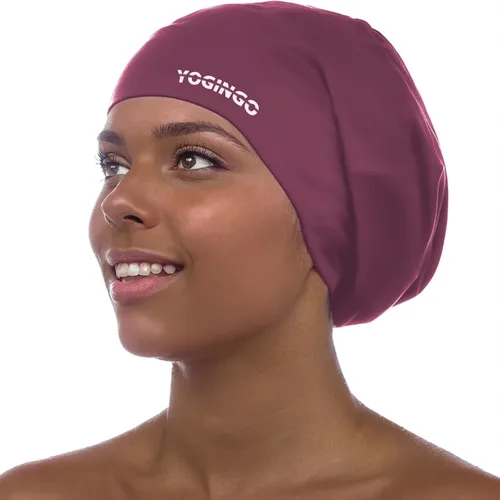 Vista 13 de Gorra de natación extragrande – gorro de natación para cabello largo, rastas, cabello ondulado, extensiones de cabello, trenzas, rizos y afros