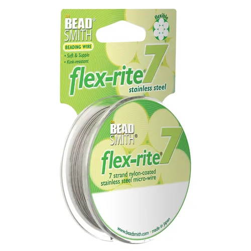 Vista 19 de The Beadsmith Flex-Rite - Alambre de acero inoxidable recubierto de nailon Transparente: 30 pies