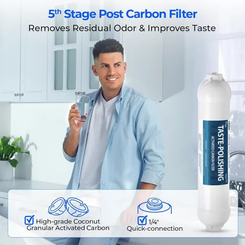 Vista 8 de iSpring RCC7AK - Sistema de filtro de agua potable por ósmosis inversa de 6 etapas con reimineralización alcalina, pH natural, color blanco