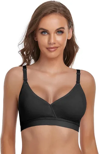 Vista 2 de JOYTREE Wireless Nursing Bras for Breastfeeding 3 Pack Maternity Bras for Pregnancy Supportive for Women with Extra Extenders
