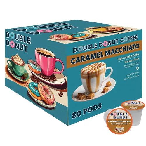 Vista 13 de Double Donut Coffee Cápsulas de café de arándanos, cápsulas de café con sabor a arándanos de una sola porción, café tostado medio para cafeteras