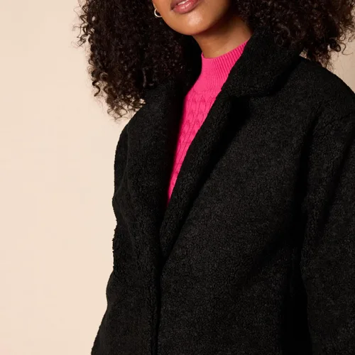 Vista 4 de Tienda Essentials Chaqueta de solapa de forro polar de gran tamaño para mujer (anteriormente ritual diario)