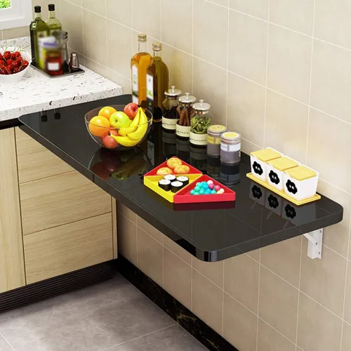 Vista 10 de Mesa plegable de pared, mesa de comedor de cocina, mesa flotante de pared, estante de garaje, escritorio de ordenador para oficina, escritorio