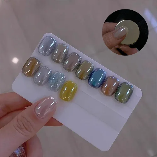 Vista 15 de 2 piezas de polvo de uñas cromo blanco lunar, polvo de brillo de uñas efecto espejo perlado mágico, pigmento cromo perla para decoración de uñas 2