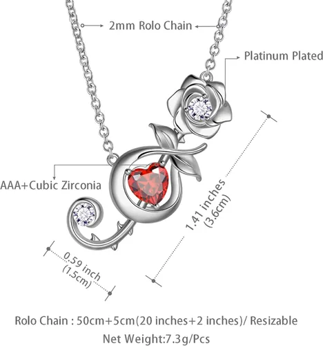 Vista 6 de beautlace Rosa Notas Musicales Collares PlataNegro Pistola Plateado Treble Clef Music Note Colgante Flor Regalos para Mujeres KP0227