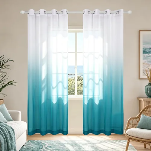 Vista 21 de KOUFALL - Cortinas negras de 63 pulgadas de largo para dormitorio, juego de 2 paneles con ojales, cortinas semitransparentes de imitación de lino