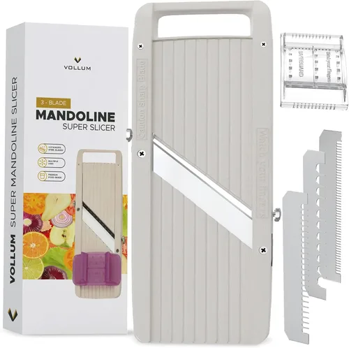 Vista 7 de Vollum Rebanadora de Mandolina de Mano Estrecha para Cocina – Rebanadora Profesional Cortadora de Vegetales Rebanadora de Mandolina Japonesa
