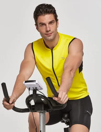 Vista 6 de BALEAF Camiseta de ciclismo sin mangas para hombre, camiseta de ciclismo de carretera, camisetas sin mangas, bolsillos con cremallera completa, SPF