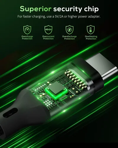 Vista 4 de MENEEA Cable de carga de 16.4 pies para PS5PS5 ProXbox Series XS Controllerpara Switch Pro, cable de carga USB de repuesto, nailon trenzado tipo C