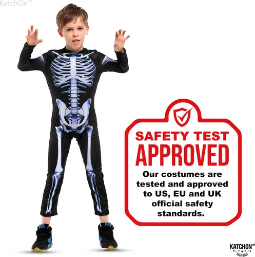 Vista 8 de Katchon, Halloween Costume for Kids - Halloween Skeleton Costume Halloween Skeleton Outfit for Boys Skeleton Bodysuit