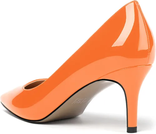 Vista 7 de MERRORI Zapatos de tacón medio con punta cuadrada y charol para mujer, de 2.5 pulgadas