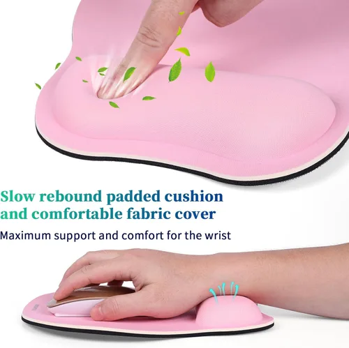 Vista 2 de TIDALSOIL Alfombrilla de mouse ergonómica con soporte de muñeca con base de poliuretano antideslizante, alfombrilla de mouse de espuma viscoelástica