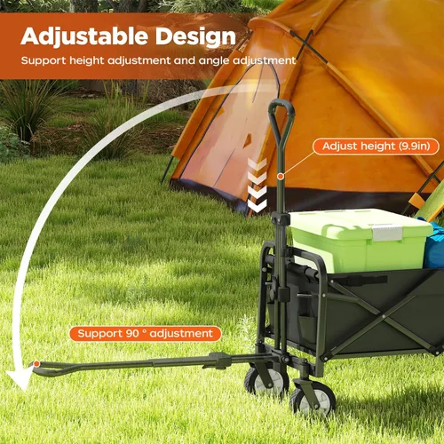 Vista 5 de PayLessHere Carrito plegable con ruedas Negro Carrito plegable resistente con capacidad de 330 libras con ruedas todo terreno y mango