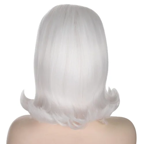Vista 6 de QACCF Pelucas Pinup de los años 70, estilo colmena estilo vintage, disfraz de Halloween para mujer, peluca con explosión (blanco)