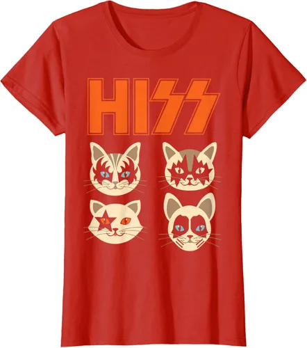 Vista 91 de Camiseta Hiss Funny Cats Kittens Rock Rockin, Negro