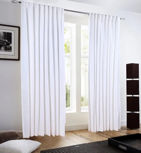 Vista 7 de Cortinas de algodón texturizado de 50 x 84 pulgadas, color blanco, cortinas de algodón, 2 paneles, cortinas con pestañas superiores, cortinas
