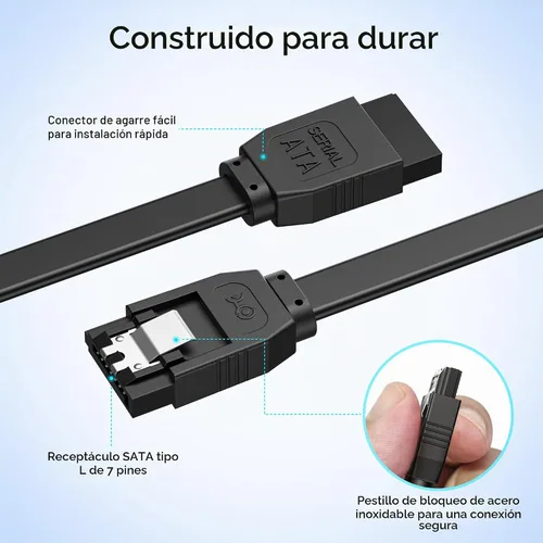 Vista 5 de Cable Matters Paquete de 3 cables rectos SATA III de 6 Gbps, negro, 18