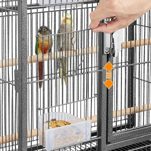 Vista 5 de Yaheetech Jaula de hierro forjado extra grande para periquitos con soporte desmontable para cacatúa, sol, mejilla, conure, agapornis, pinzón
