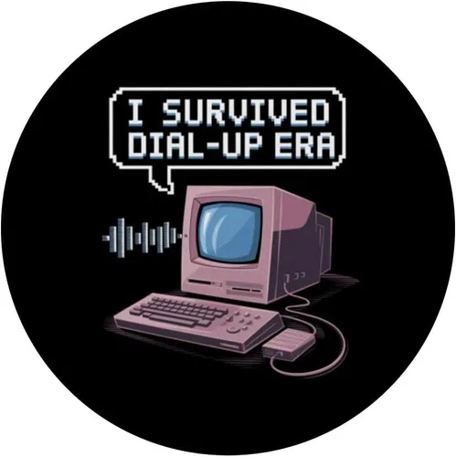 Vista 3 de Retro 90s Technology Nostalgia I Survived the Dial-Up Era PopSockets Adhesive PopGrip