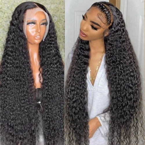 Vista 19 de ghotool Pelucas de cabello humano ondulado con encaje frontal de 13 x 6 pulgadas, densidad 200, pelucas de cabello humano HD transparente de 13 x 6