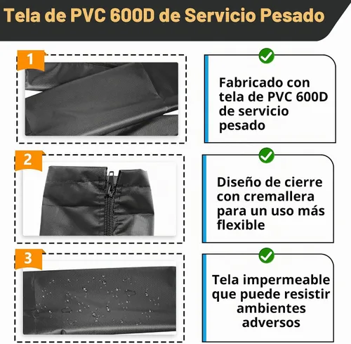 Vista 4 de Manga de aparejo con cremallera de 48 pulgadas, resistente al agua 600D