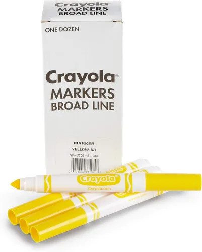Vista 6 de Crayola Marcadores de Línea Ancha - Negro (12 unidades), Marcadores para Niños, Suministros Escolares al Por Mayor para Maestros, No Tóxicos
