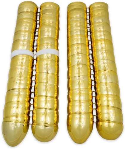 Vista 5 de Set de 47 huevos de plástico dorados 2.25 pulgadas y 1 huevo blanco de Pascua